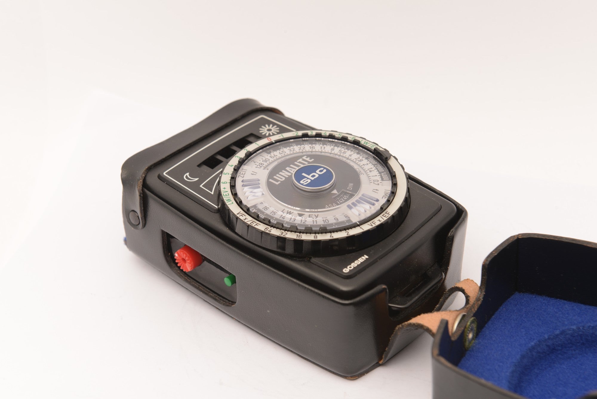 Gossen Lunalite Handheld Light Meter with Leather Case