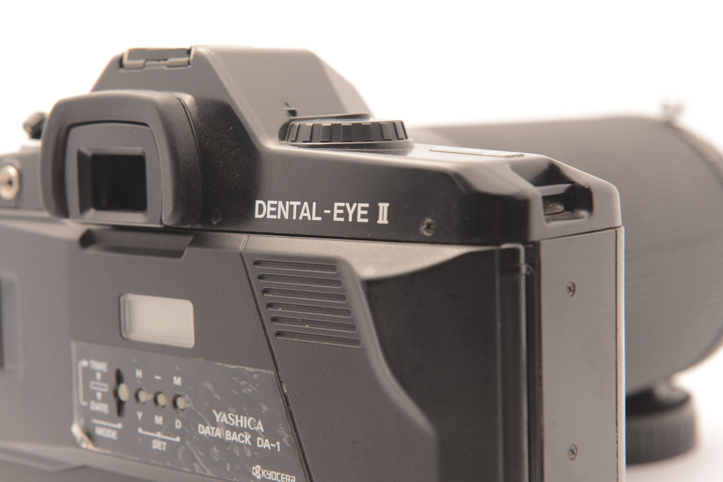 Yashica Dental Eye II with Macro 100mm f/4 – rear branding and control detail