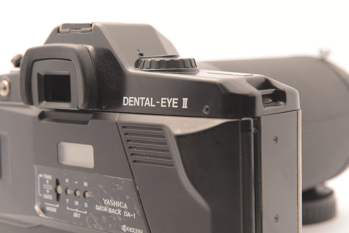 Yashica Dental Eye II with Macro 100mm f/4 – rear branding and control detail