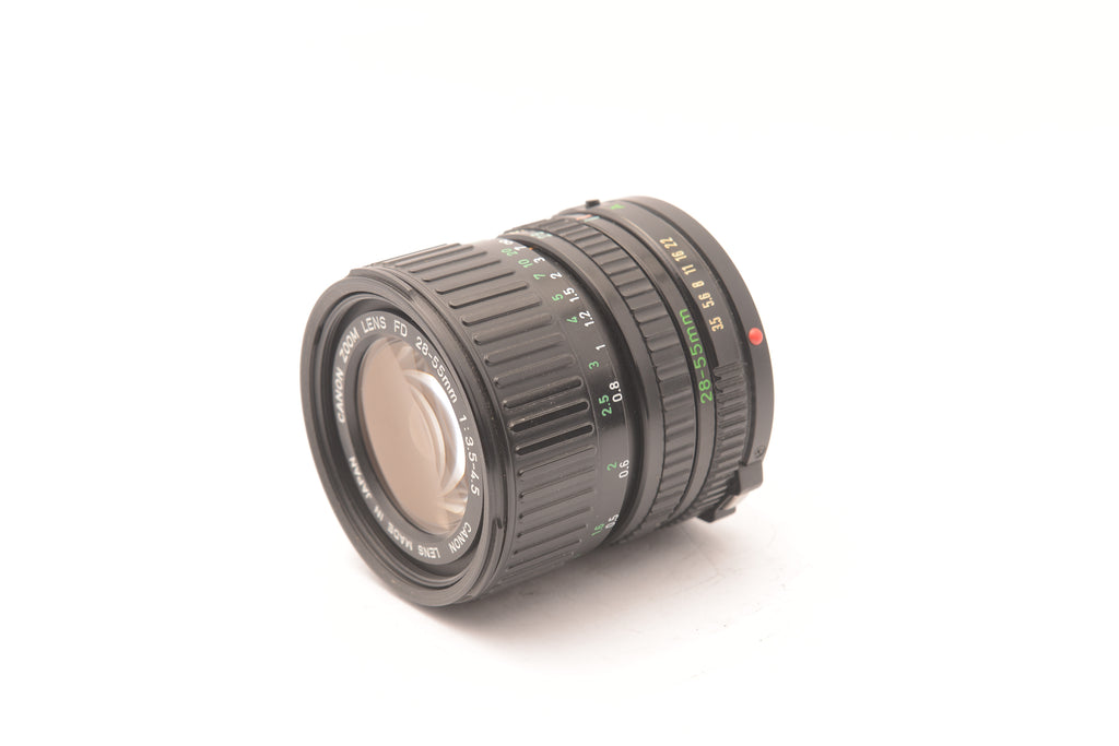 Canon FD 28-55mm f/3.5-4.5 Zoom Lens – Very Good